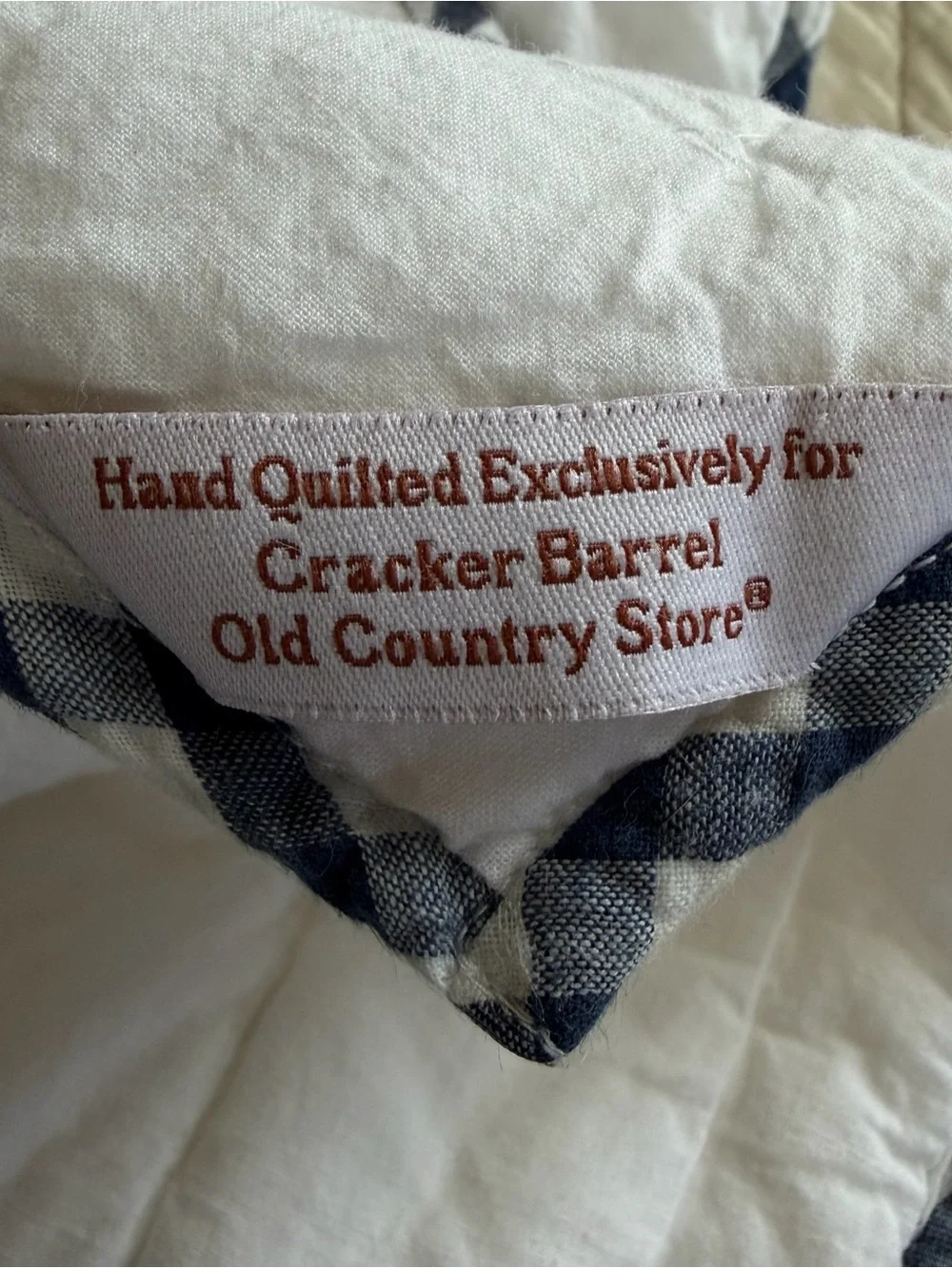 VTG Cracker Barrel Lone Star Quilt Throw 50x60 Americana Hand Quilted Cotton